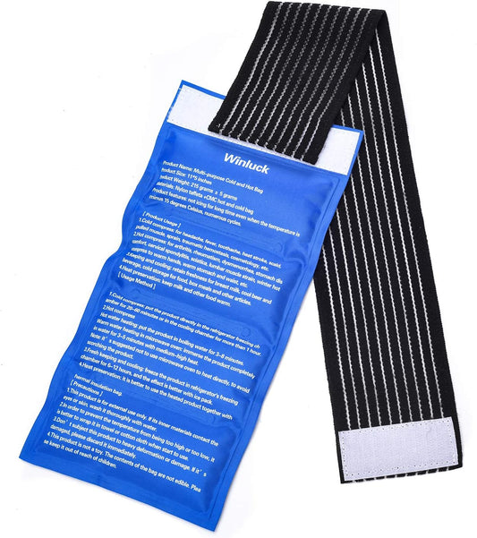 Gel Ice Packs for Injuries- Adjustable Wrap for Pain Relief Ice Pack+Heat Pack ， Non-Toxic Smooth Reusable, Support Rehabilitation, Flexible Therapy - Shoulder, Back, Knee, Neck, Ankle, Jaw & More,