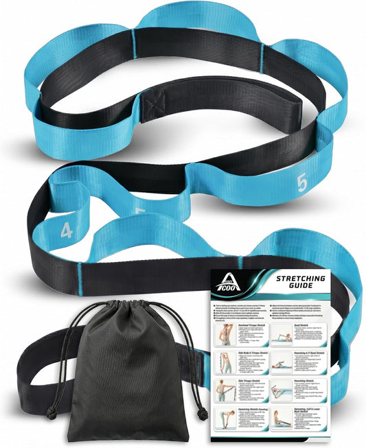 Acozycoo Stretching Strap with Loops for Physical Therapy,Knee,Calf,Back
