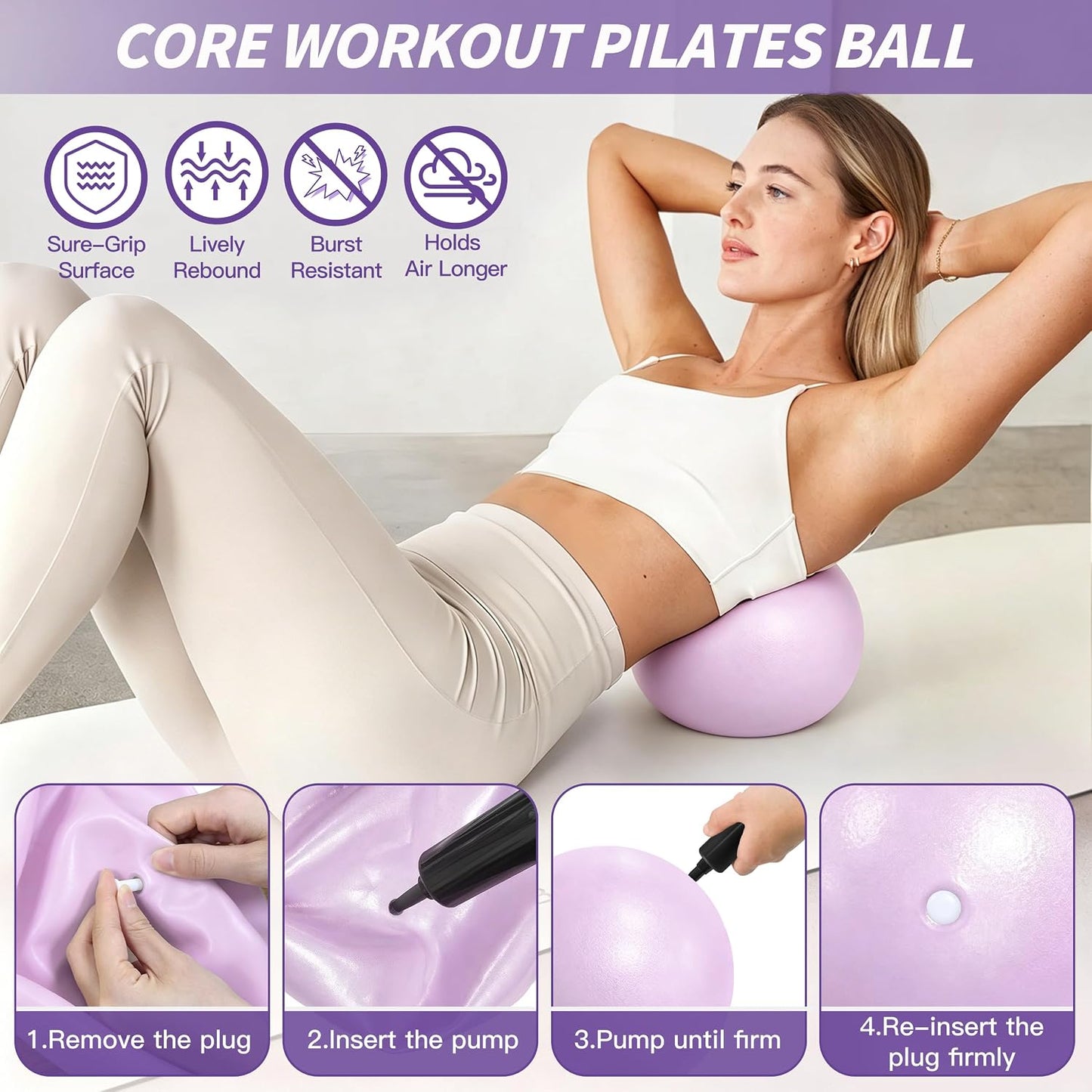 NANATI Pilates Kit, Home Pilates Workout Kit for Women, Pilates Equipment with 14.5" Pilates Ring and Ball, Resistance Bands, Ankle Weights, Sliders & Grip Socks for Home Workouts