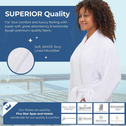 MONARCH Unisex Terry Lined Microfiber Hotel Robe