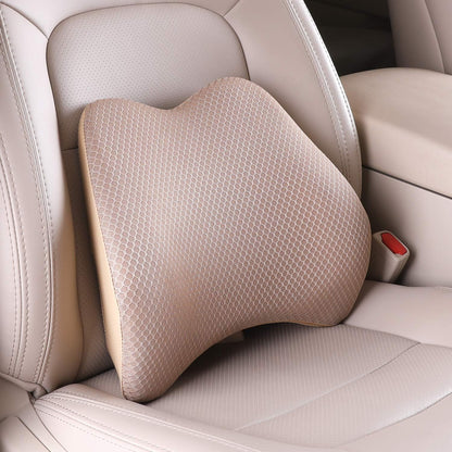 Memory Foam Lumbar Support Pillow for Car - Lower Back Support Cushion for Driving, Back Pain Relief for Car Seat, Office Chair, Wheelchair (Gray)