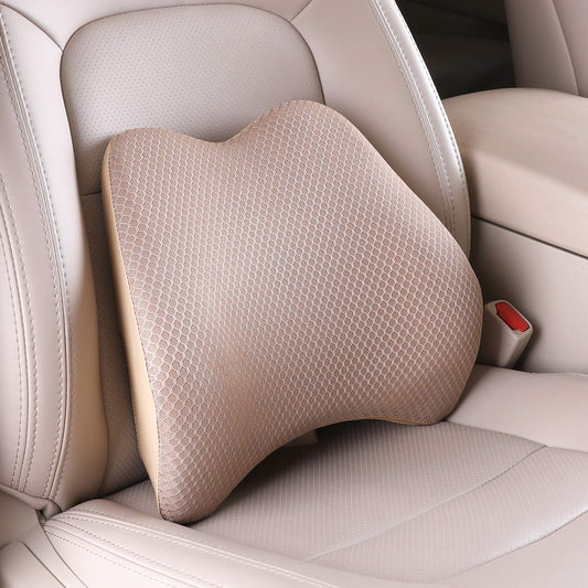 Memory Foam Lumbar Support Pillow for Car - Lower Back Support Cushion for Driving, Back Pain Relief for Car Seat, Office Chair, Wheelchair (Gray)