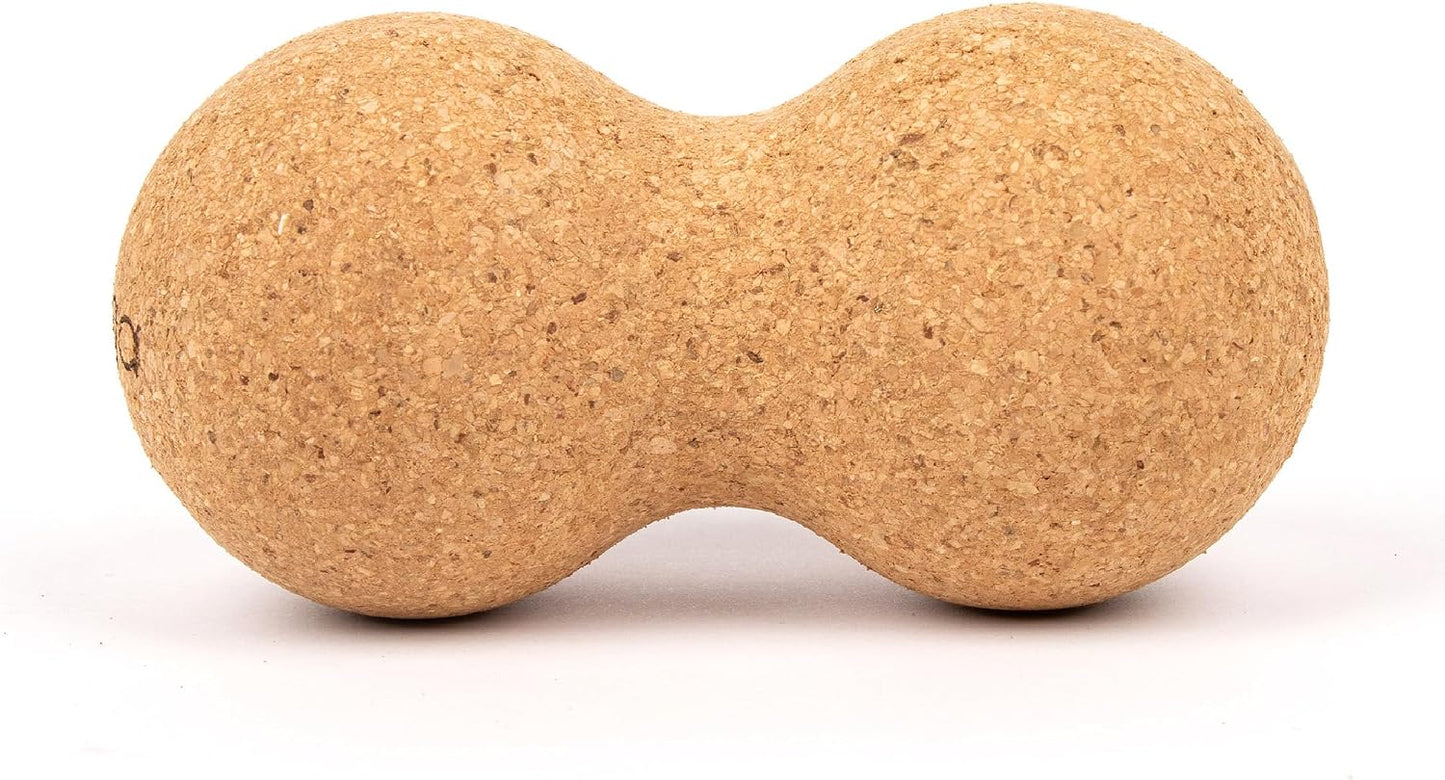 Myga - Cork Peanut Lacrosse Ball Muscle Roller Self Massager for Myofascial Release, Trigger Point Therapy and Deep Tissue Massage - 5.51" x 2.36"