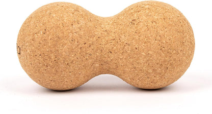 Myga - Cork Peanut Lacrosse Ball Muscle Roller Self Massager for Myofascial Release, Trigger Point Therapy and Deep Tissue Massage - 5.51" x 2.36"