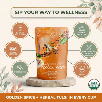 Gardenika Organic Loose Leaf Tea Sampler – 8 Pack, 1 LB – Herbal and Naturally Caffeine-Free Set - Ayurvedic Assortment Blend