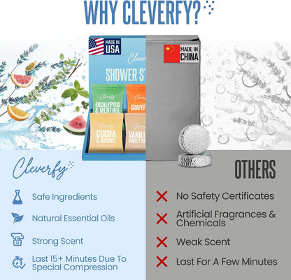 Cleverfy Shower Steamers Aromatherapy Gifts for Women and Men, 18 Tablets