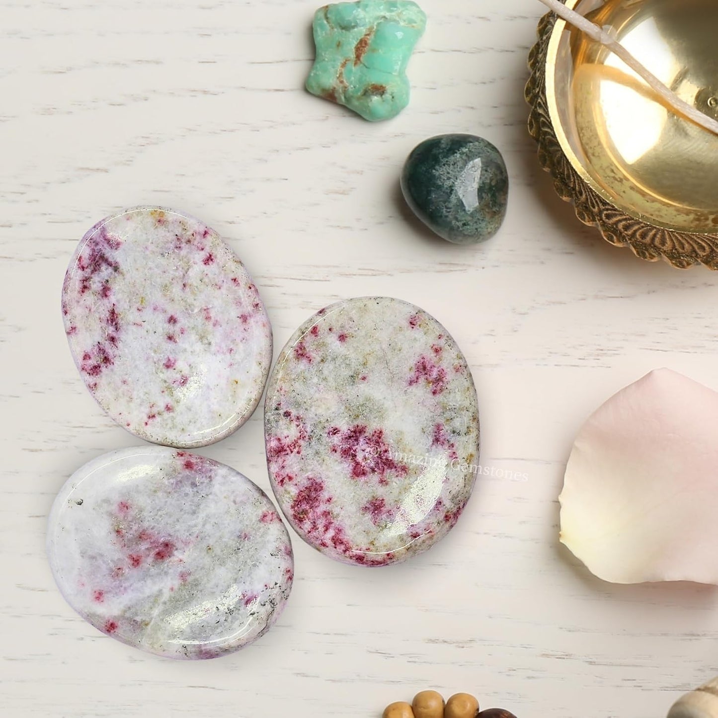 Amazing Gemstone Labradorite Thumb Worry Stone, Anxiety Stone, Healing Crystals - Piedra Crystal Fidget for Gift, Meditation, Calming, Relaxation, Stress Relief - Colors A