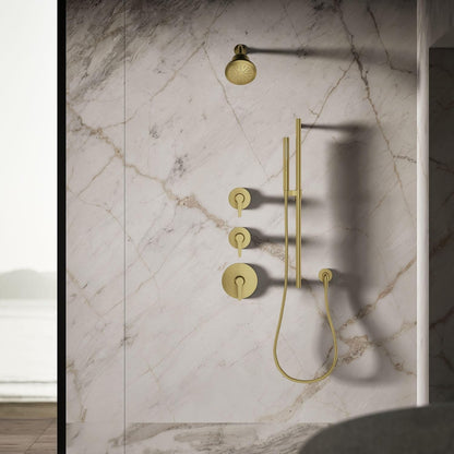 KOHLER 33631-Y-BN Cinq Round Single-Function Filtered Showerhead, Five-Layer Filtration, 2.5 GPM, Full Coverage Spray, Premium Durable Material, Vibrant Brushed Nickel