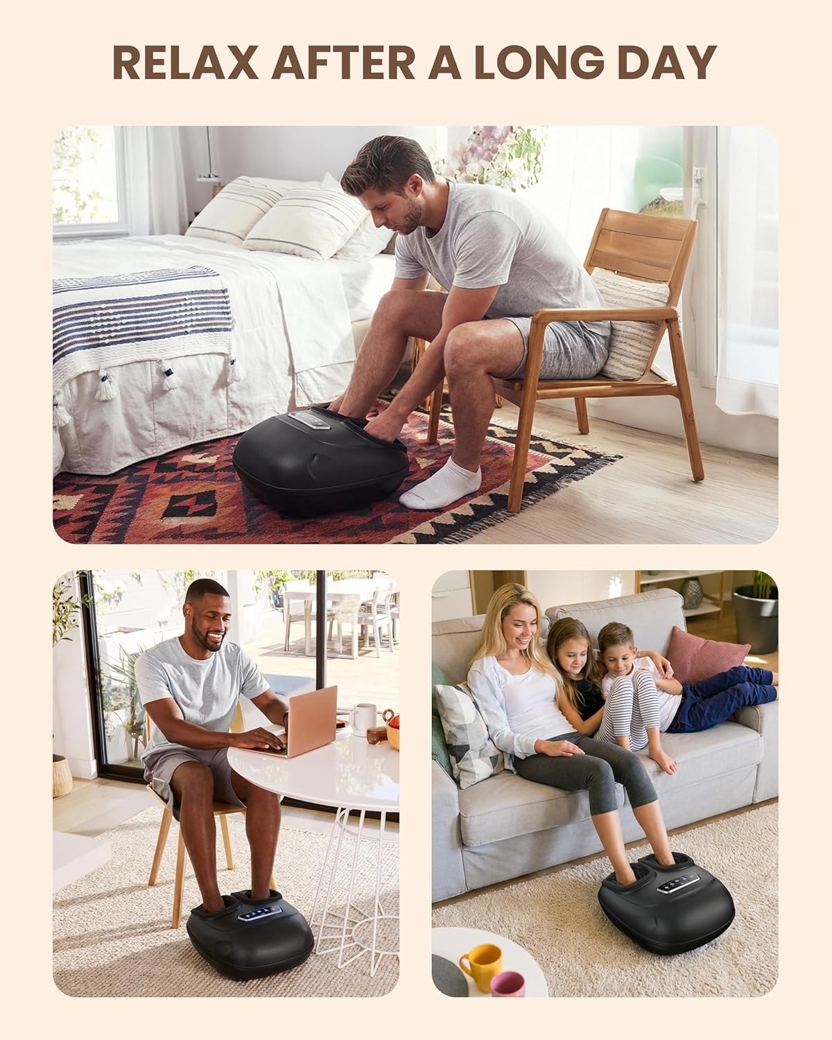CILI 2026 Upgraded 4-in-1 Heated Foot Massager with Shiatsu, Compression & Vibration, Gifts for Women Men,Feet Massager Machine with Remote Control, Deep Kneading, Fits Big Feet 14 Men