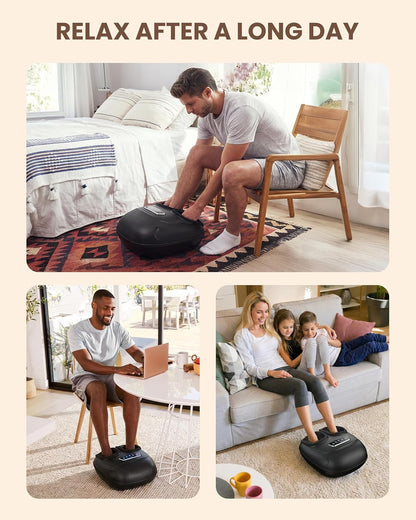 CILI 2026 Upgraded 4-in-1 Heated Foot Massager with Shiatsu, Compression & Vibration, Gifts for Women Men,Feet Massager Machine with Remote Control, Deep Kneading, Fits Big Feet 14 Men