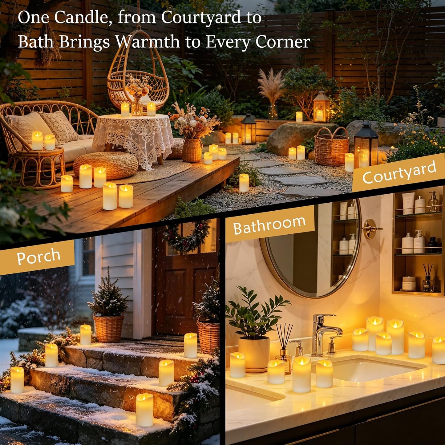 antizer Flameless Candles Led Candles Pack of 9 (H 4" 5" 6" 7" 8" 9" x D 2.2") Real Wax Battery Candles with Remote Timer for Home Fireplace Decor Wedding Festival Decor (Ivory 9 Pack)
