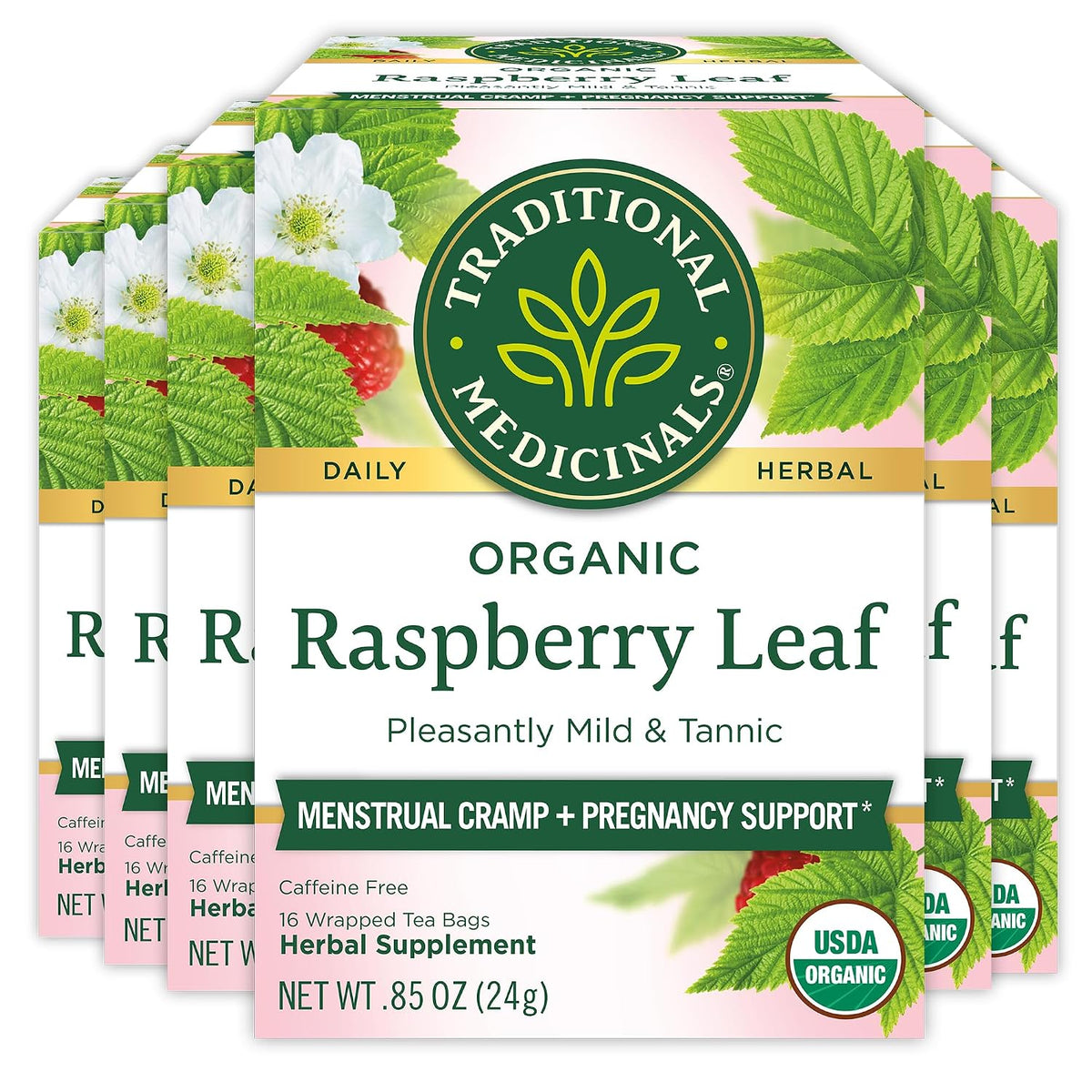 Traditional Medicinals Organic Raspberry Leaf, 96 Tea Bags