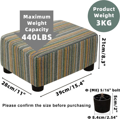 CAROLMADE Small Foot Stool Ottoman Footstool with Legs Under Desk Footrest for Living Room Bedroom and Office,Linen-Grey