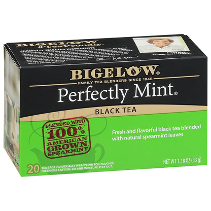 Bigelow Tea Perfectly Mint Black Tea, 20 Count (Pack of 6)
