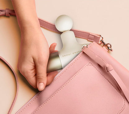 Sharper Image Powerboost Move - Mini Percussion Massage Gun| 4 Attachments, 4 Speeds, FSA Eligible| Full Body Back & Shoulder Massager| Deep Tissue Muscle Recovery| Portable Pain Relief Massage Tool