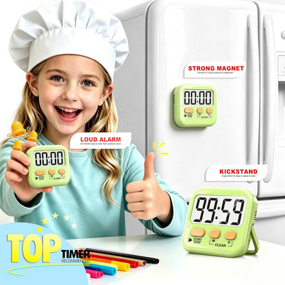 Antonki 2 Pack Digital Timer for Kids Classroom Kitchen Timers for Cooking