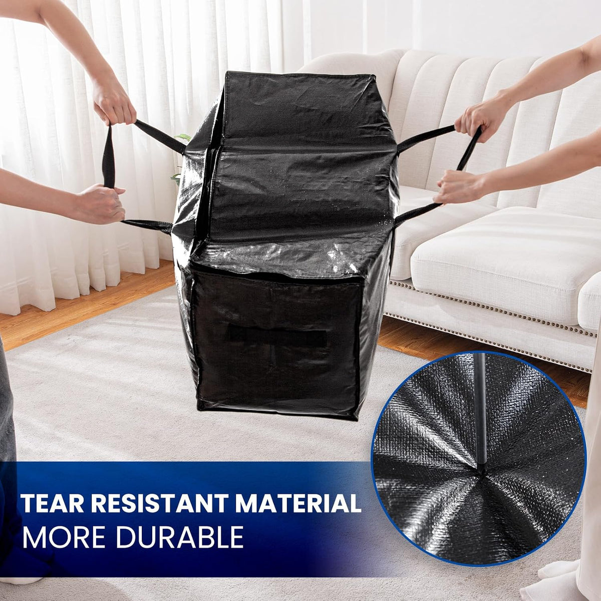 TAILI Blue Extra Large Moving Bags,Storage Bags with Visible Window