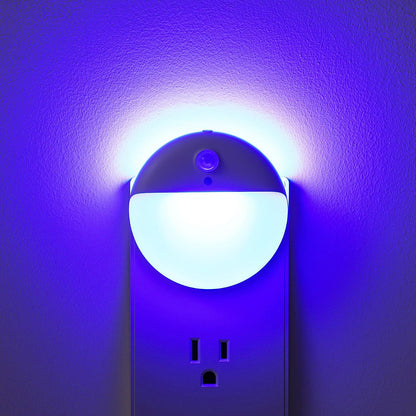 YUNLEX 2 Pack Plug in Sleep Night Light with Motion Sensor and Dusk to Dawn Sensor, 3 Modes, Soft Glow, Stepless Dimming, LED Lights for Bedroom, Sleep, Baby Nursery, Kids, Toddler, Home Decor (Amber)