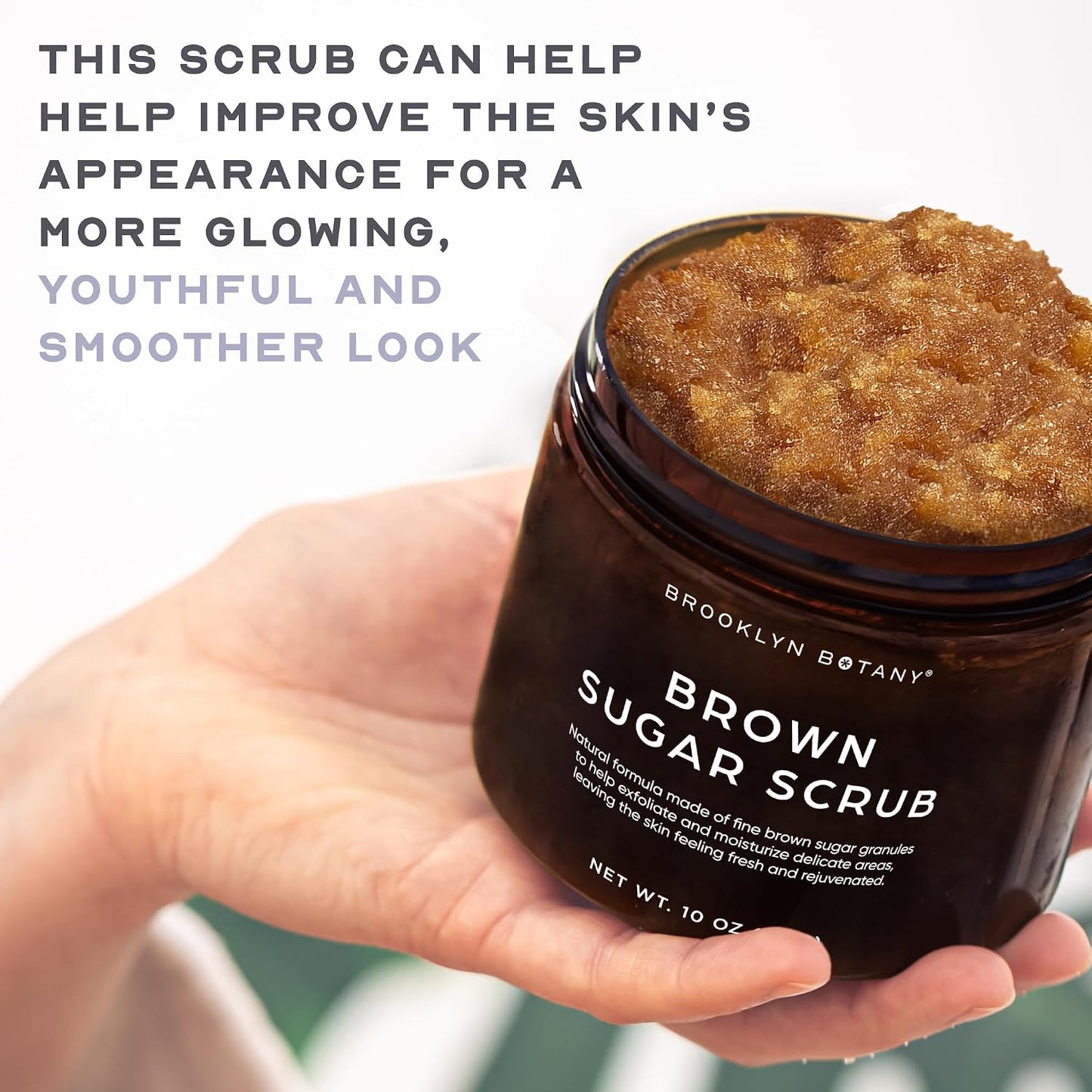 Brooklyn Botany Coconut Milk Body Scrub - Moisturizing and Exfoliating Body, Face, Hand, Foot Scrub - Fights Stretch Marks, Fine Lines, Wrinkles - Great Gifts for Women & Men - 10 oz