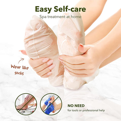 Purederm Foot Peeling Mask for Dry Cracked Feet, Exfoliating Treatment for Dead Skin & Calluses for Baby Soft Feet, 3 Pairs