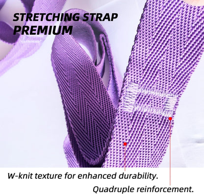 EZYA Stretching Strap with Loops, Non-Elastic Yoga Strap for Physical Therapy & Home Rehab, Mobility Exercise Strap for Pilates, Dance & Gymnastics