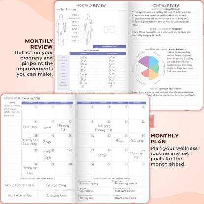 Clever Fox Fitness & Food Journal – Nutrition & Workout Planner for Women & Men – Diet & Gym Exercise Log Book with Calendars, Diet & Training Trackers - Undated, A5 Size, Hardcover (Forest Green)