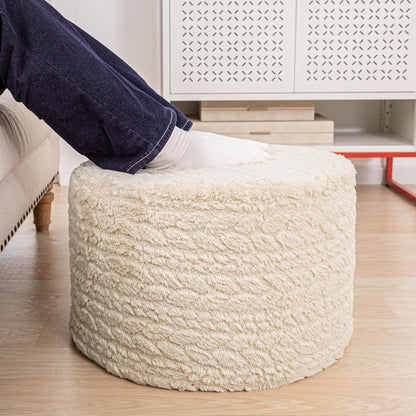Round Pouf Ottoman 20 x 20 x 14 Inches Boho Poof Home Decor Floor Pouffe Ottoman Foot Rest for Couch Sofa Bean Bag Chairs Living Room Bedroom (Green)