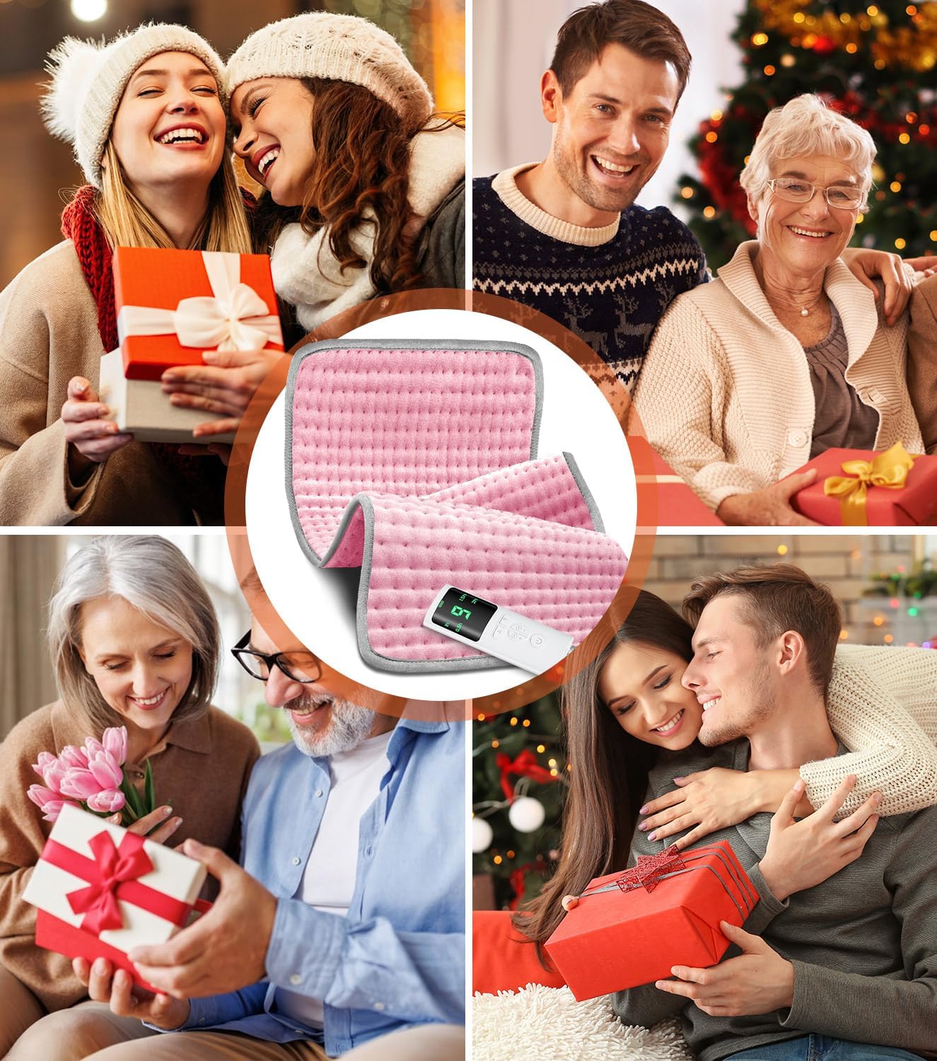 Heating Pad for Back Pain Relief, Heating Pads for Period Cramps with 9 Heat Settings & 4 Timers Auto-off, Machine Washable, Dry & Moist Heat, Soft Electric Heating Pad for Sore Muscles,Gift,12''×24''