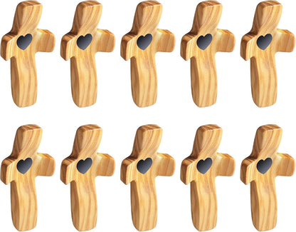 Cross My Heart/Encouragement Gift Wood Comfort Pocket Prayer Cross for Clutching, Clinging and Praying Christian Religious Gift