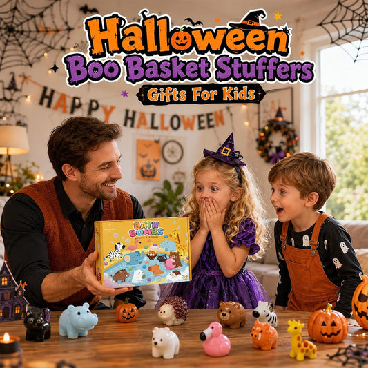 Bath Bombs for Kids with Surprise Toys Inside, 12 Pack Natural Bubble Bath Fizzy Gift Set for Girls Boys Organic,Kids Safe Halloween Birthday Christmas and Party Favor Stocking Stuffers