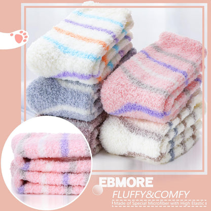 EBMORE Womens Fuzzy Socks Slipper Fluffy Cozy Comfy Cabin Plush Warm Winter Sleep Home Soft Socks