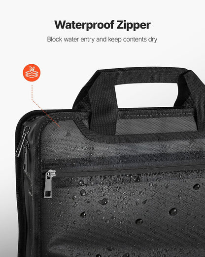 VEVOR Fireproof Document Bag, 1832 ℉ Heat Insulated Fireproof & Waterproof Bag, Portable Multi-Layer File Storage Security Organizer Home Office Travel Use, for Passports, Important Documents, Files