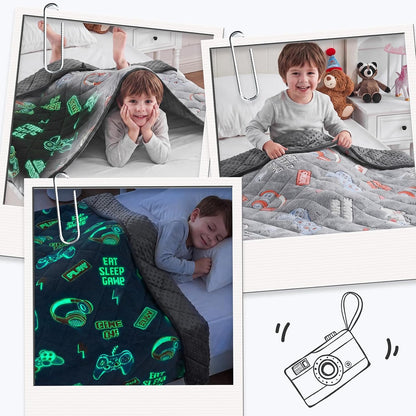 yescool Weighted Lap Pad 2 lb Blue Small Lap Blanket, Weighted Lap Blanket Cooling Heating Weighted Throw Blankets, Minky Blankets Gifts for Travel Outdoor Indoor, 20 * 30in