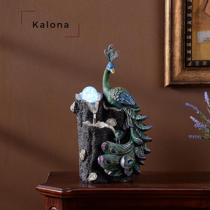 Kalona Tabletop Water Fountain, Indoor Waterfall with Resin Rock Design