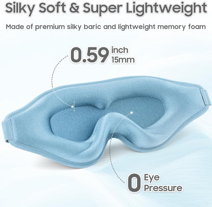 Sleep Mask - Total Blackout 3D Sleeping Mask, Super Lightweight & Silky Soft Eye Mask for Sleeping, Fully Adjustable Fit for Home, Office, Traveling, Meditation, Yoga, Pink, Mothers Day Gifts
