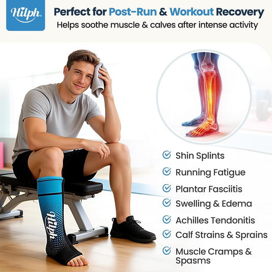 Hilph Full Calf & Foot Ice Pack Wrap, Extended Leg to Foot Ice Cold Sock