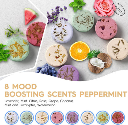 Shower Steamers Aromatherapy Blriet Gifts for Women, Teen Girls, Wife, Her, Mom, Father Days, Daughter, Grandma Basket Stuffers Birthday Gifts Decoration Travel Essentials Self Care Home Spa 8 Pack
