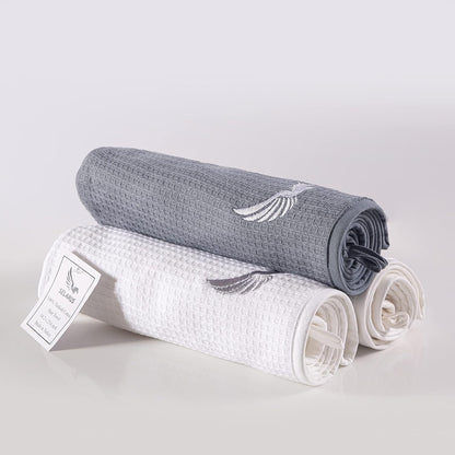 100% Turkish Cotton Hair Towel Wrap for Women,Non Microfiber,400-GSM(Grams per Square Metre),AntiFrizz,Hair Plop Waffle Towels for Curly,Long&Thick Hairs,Turban Head Wrap,1Pack10x26inc