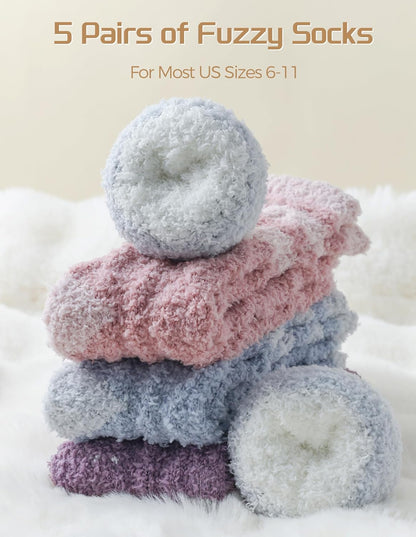 TEHOOK Warm & Cozy Gifts for Women, Fluffy Fuzzy Plush Sleeping Slipper Socks - Soft Warm Fabric