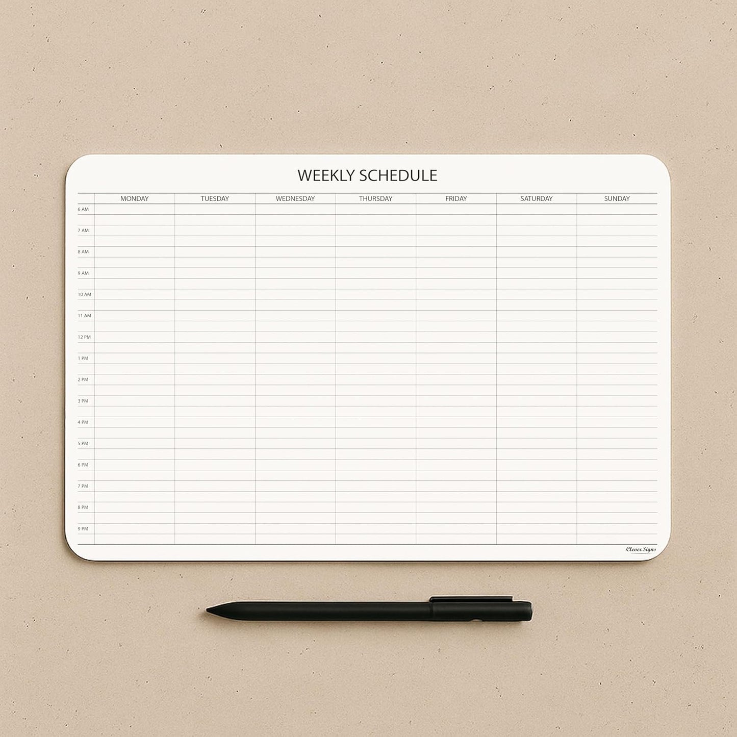 Schedule Pad, Tear Off Undated Weekly Planner Notepad, A4 Size (8,3" X 11,7"), Premium Thick Paper with Cardboard Back Support, Weekly Desk Planner by CLEVER SIGNS