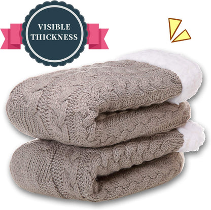 SDBING Women's Winter Super Soft Warm Cozy Fleece Lined Fuzzy Slipper Socks with Grippers