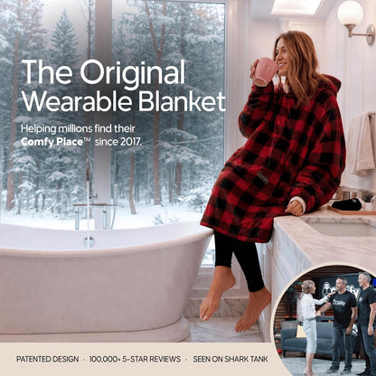 THE COMFY Original | From Shark Tank | Patented | Oversized Sherpa Wearable Blanket Hoodie| Gift for Women & Men | One Size