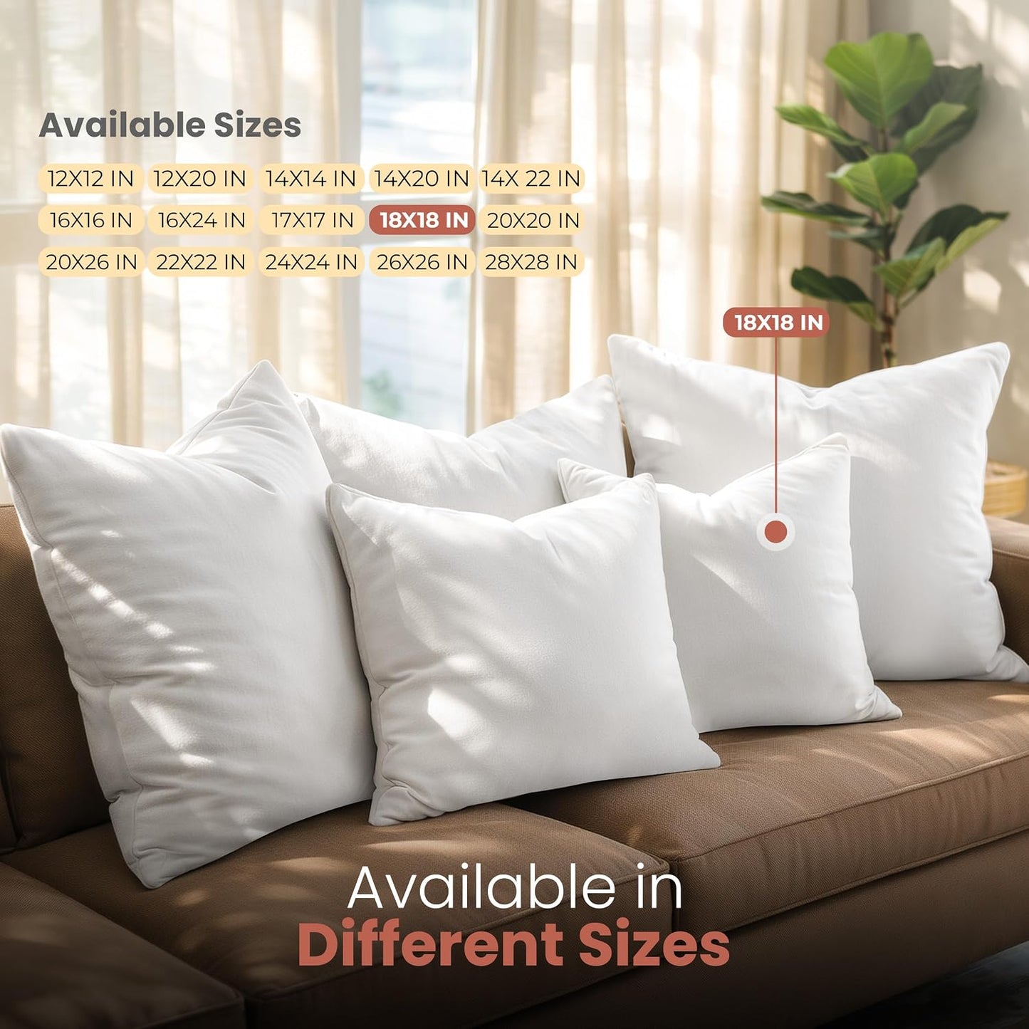 Utopia Bedding 12x20 Pillow Inserts, Set of 2, White – Indoor Decorative Throw Pillows for Bed, Sofa & Couch – Soft, Supportive & Fluffy Cushion Inserts