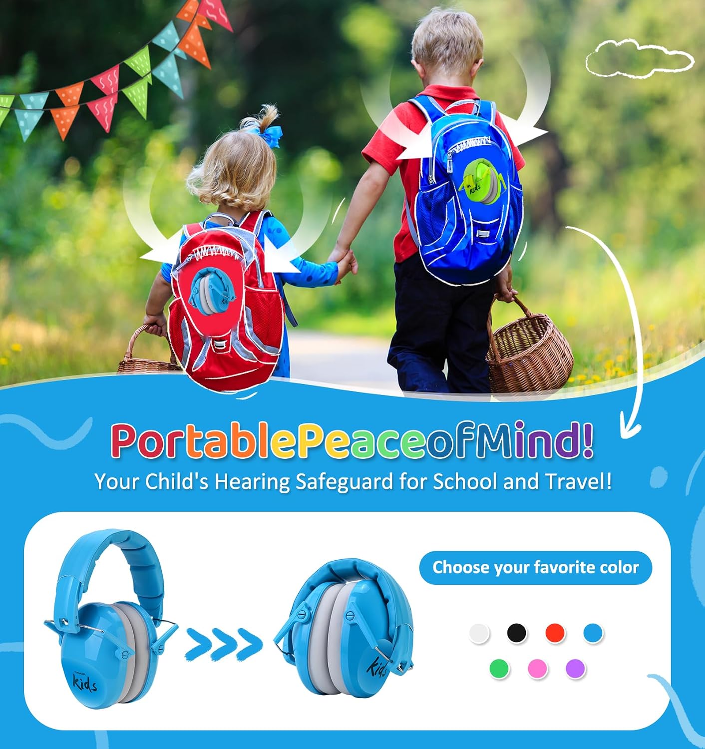 PROHEAR 032 Kids Ear Protection – Ear Muffs for Noise Reduction, 25NRR Noise Cancelling Headphones for Kids,Toddlers, Autism, Sensory Use, Hearing Protection – Orange