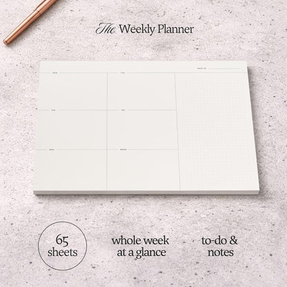 Daily To-Do List Notepad – Desk Pad for Work and Study, Minimal, 8.25x5.85 Inches