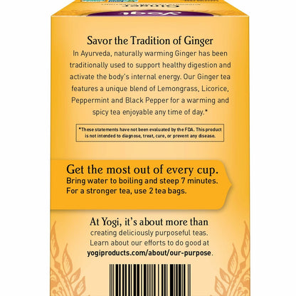 Yogi Ginger Organic Digestive Tea, 16 Tea Bags (4 Pack)