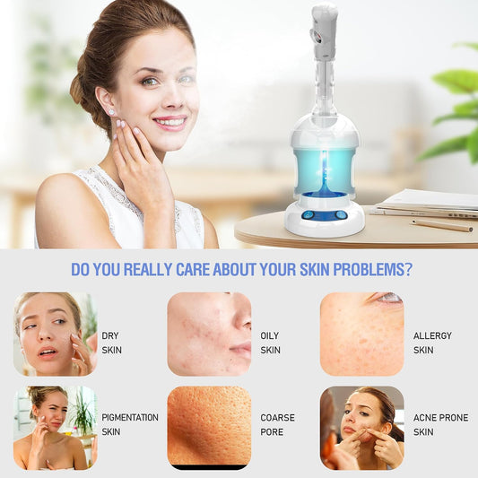 Facial Steamer, Ozone Nano Ionic Face Steamer for Deep Cleaning