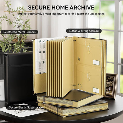 ABC life Important Document Organizer, Black