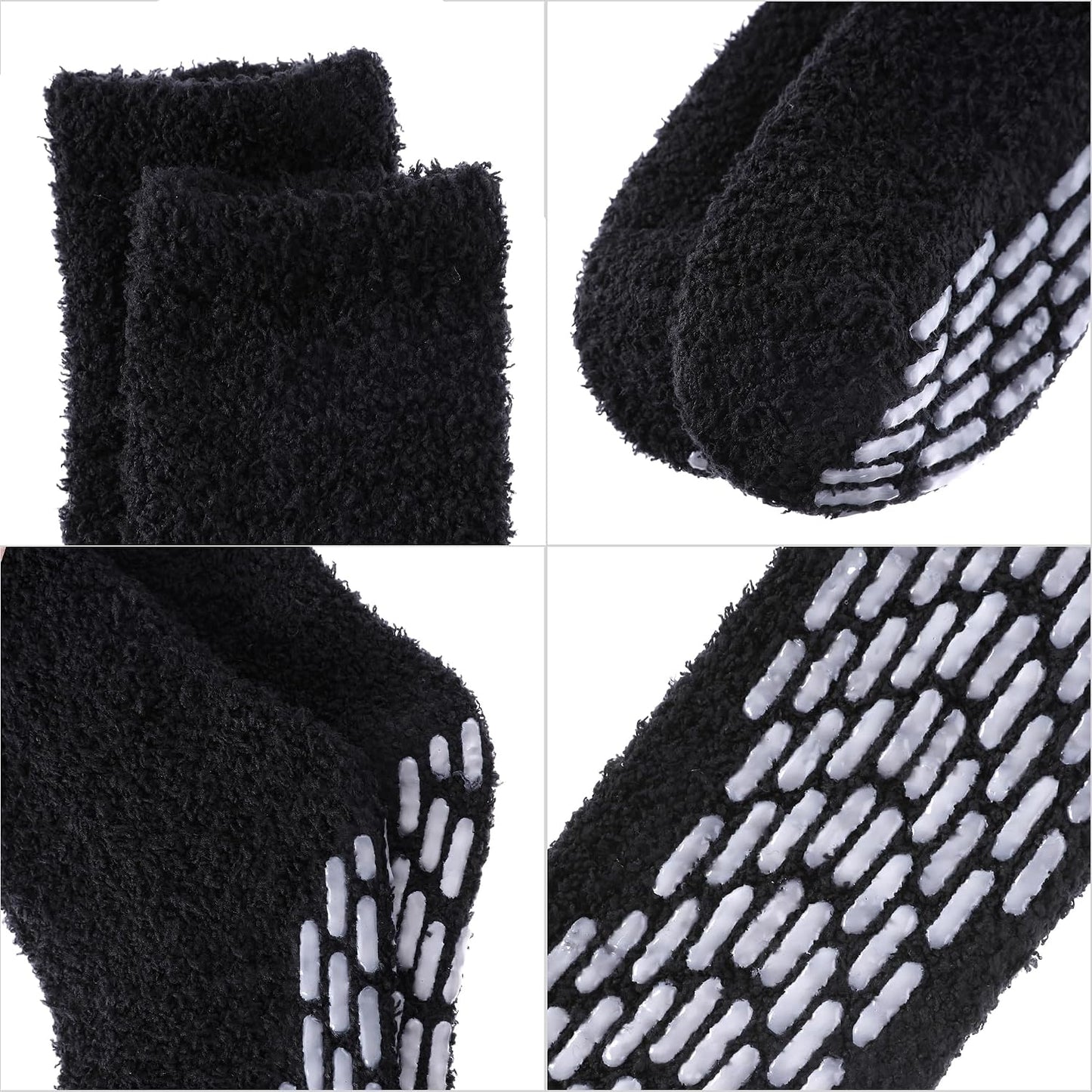 MQELONG Non Slip Hospital Socks with Grips for Women Winter Warm Cozy Fuzzy Slipper Soft Fluffy Sleep Socks