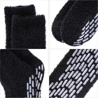 MQELONG Non Slip Hospital Socks with Grips for Women Winter Warm Cozy Fuzzy Slipper Soft Fluffy Sleep Socks